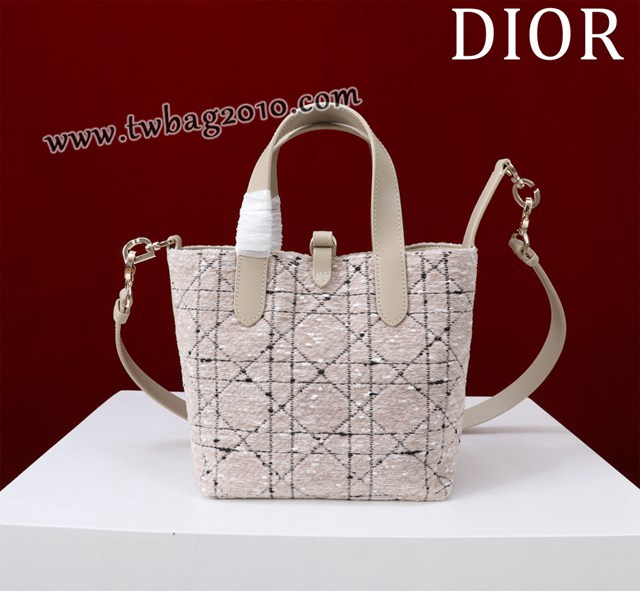 Dior专柜新款迪奥高仿原单藤格纹图案Toujours竖版手袋时尚托特购物包 djfk1679